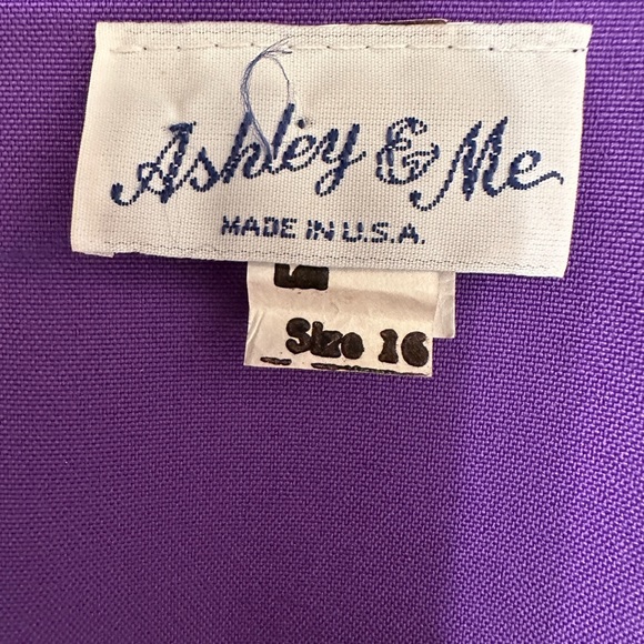 Vintage Ashley & Me Women’s Purple Lace neckline Button Up Dress Size 16 - Picture 14 of 15
